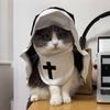 Funny Halloween Pet Cat Dog Nun Costume Cute Cats Cosplay Clothes Cross Dress Up Soft Breathable Kitten Outfits Christmas Gifts