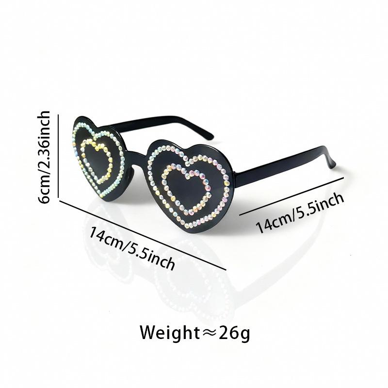 New love diamond-encrusted glasses men's and women's fashion party retro funny ins sunglasses spot