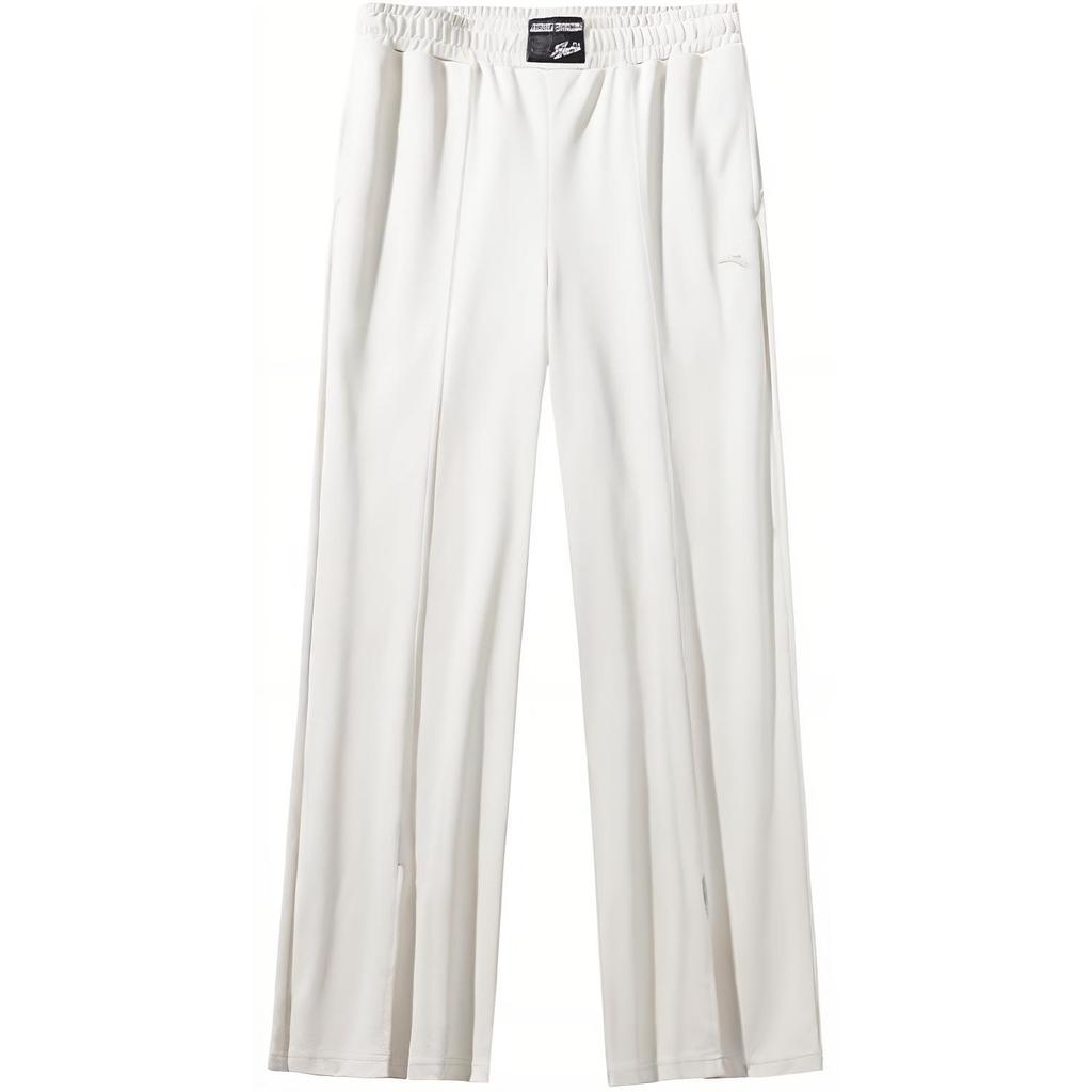 Anta Solid Color High Waist Wide Leg Casual Pants Women bottoms Chalk-White 162438315-1