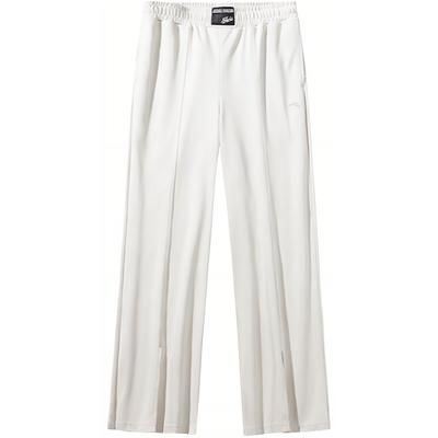 Solid Color High Waist Wide Leg Casual Pants Women Bottoms Chalk-White 162438315-1