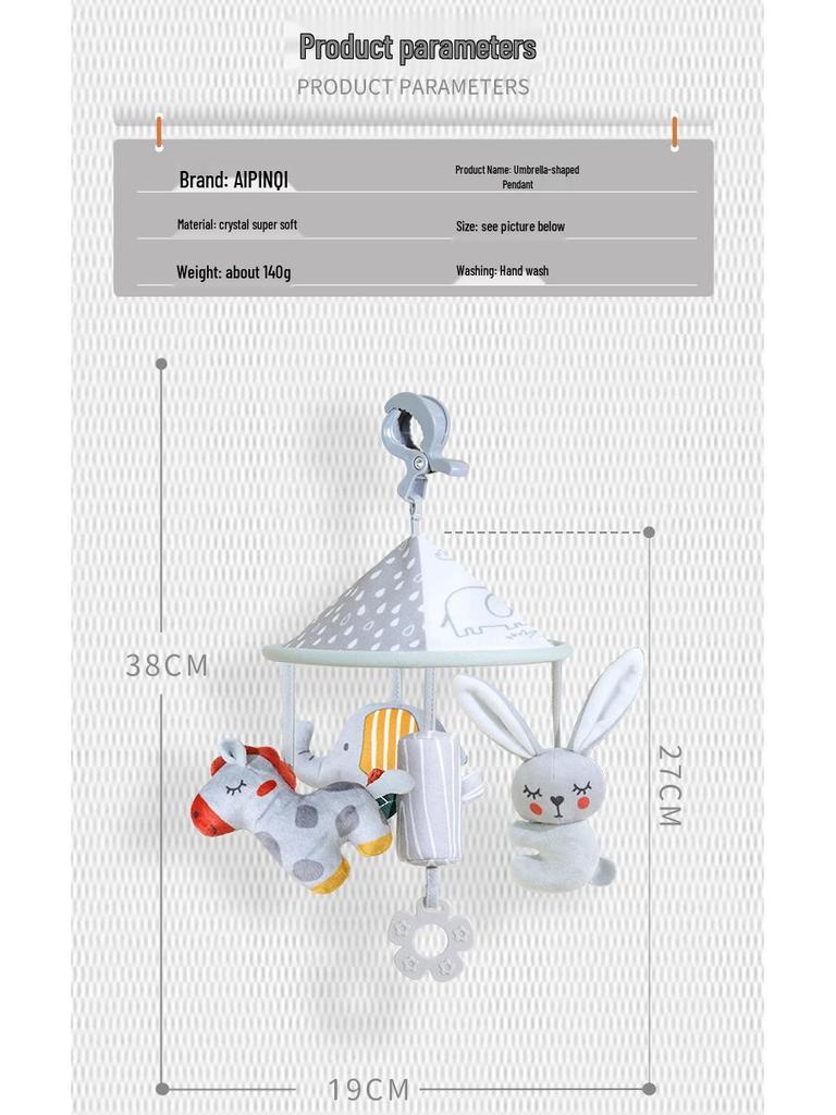 Aipinqi Nordic Style Baby Animal Stroller Hanging Plush Toy Pendant