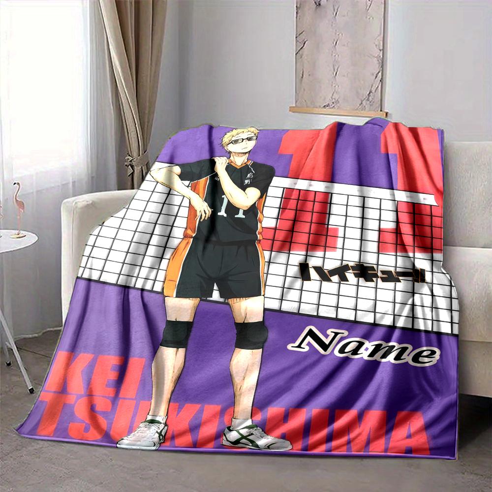 Custom 1pc Haikyuu!! Anime Poster Blanket, Soft And Comfortable Blanket, Casual Warm, Camping Travel Blanket, Birthday Gift Q91291