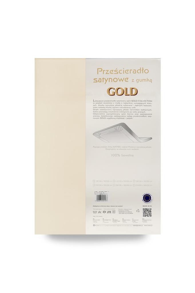 Satin fitted sheet 90x200x25, ecru_02, matex