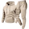 2026 New Style Cross Letter Print Hooded Sweatshirt & Long Pants Men's Y2K Set - European & American Hot Selling