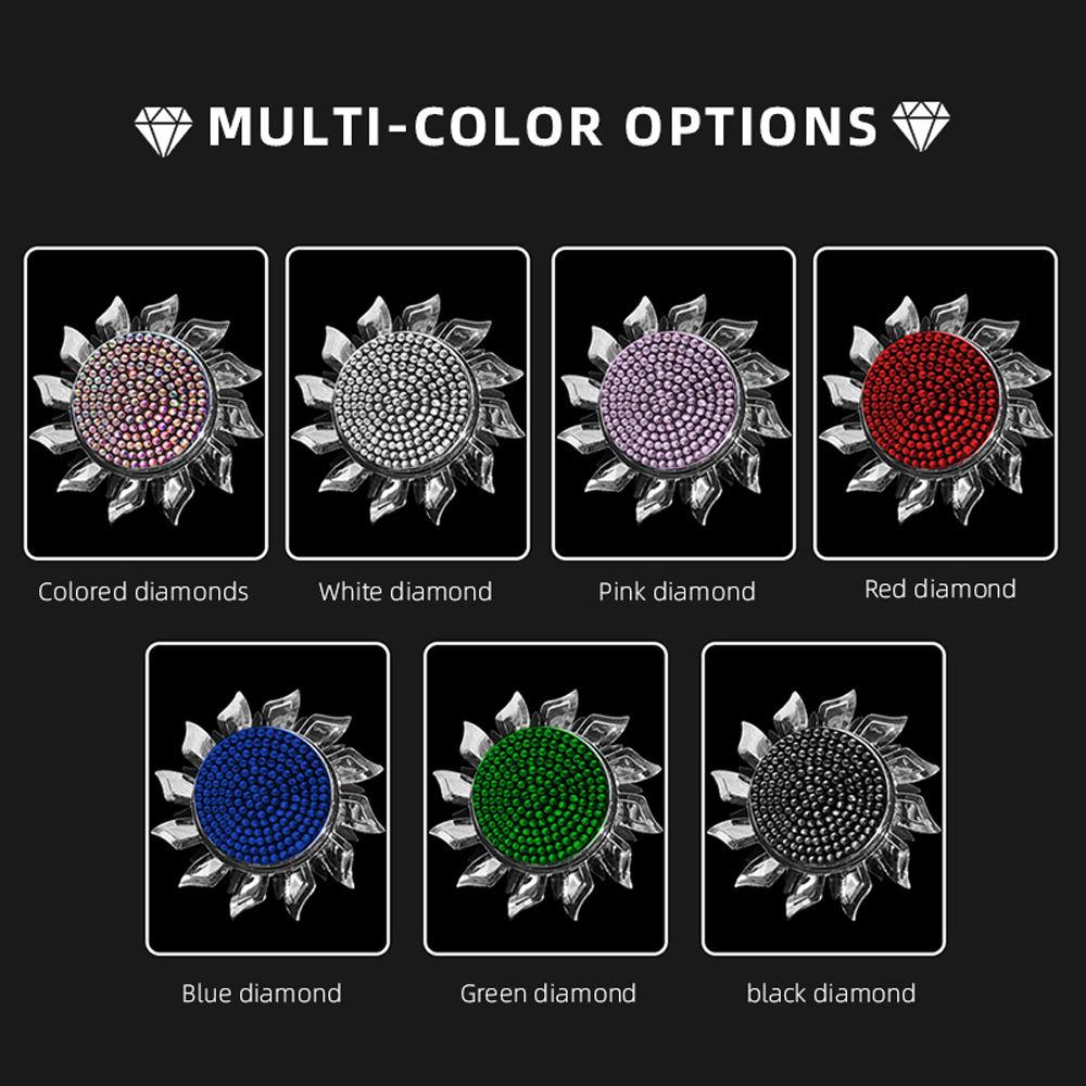 Car Air Freshener Spinning Car Vent Clip Fragrance Diffuser Bling Diamonds Stying Fan Shape Auto Decor Interior Accessories