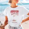 Pasta Enthusiast Pattern Sweet Harajuku Fashion Women's T-Shirt Short Sleeved New Fun Women's Casual Regular Summer T-Shirt