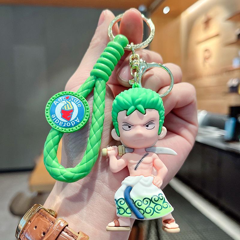 3D Anime Figurine Keychain: Luffy, Chopper & Usopp from One Piece