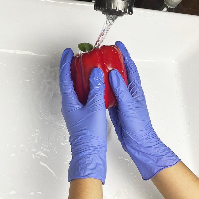 50/100PCS Purple Disposable Nitrile Gloves Kitchen Cleaning Tattoo Hair Dyeing Manicure Waterproof Household Cleaning Tools