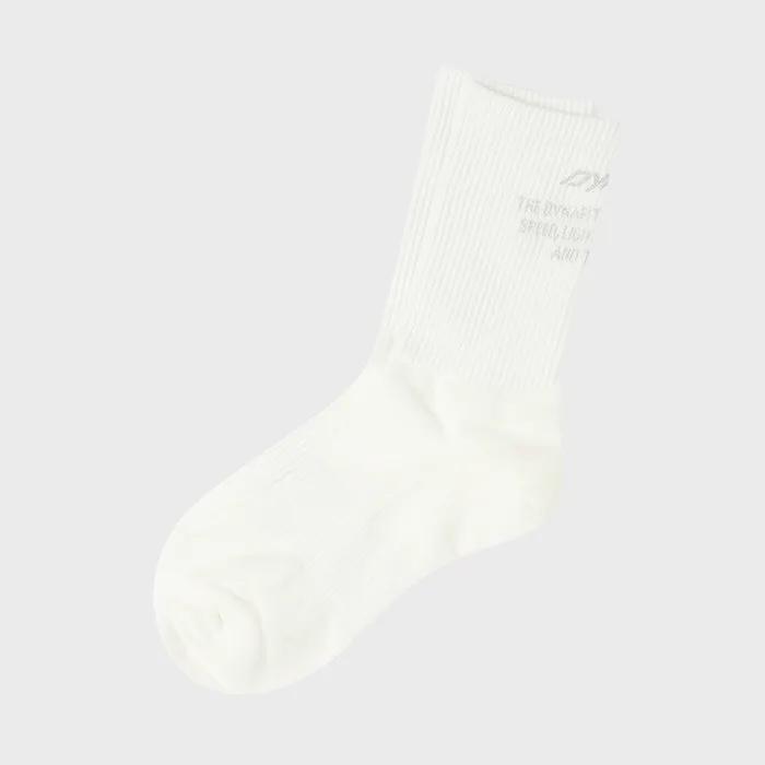 Basic Lettering Crew Socks_Off White YUA26S09W3