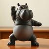 Yoga Master Hippo Figurine Handcrafted Clumsy Yoga Hippopotamus Ornament Zen Meditation Hippo Statue for Home Office Decor Yoga Lovers Gift