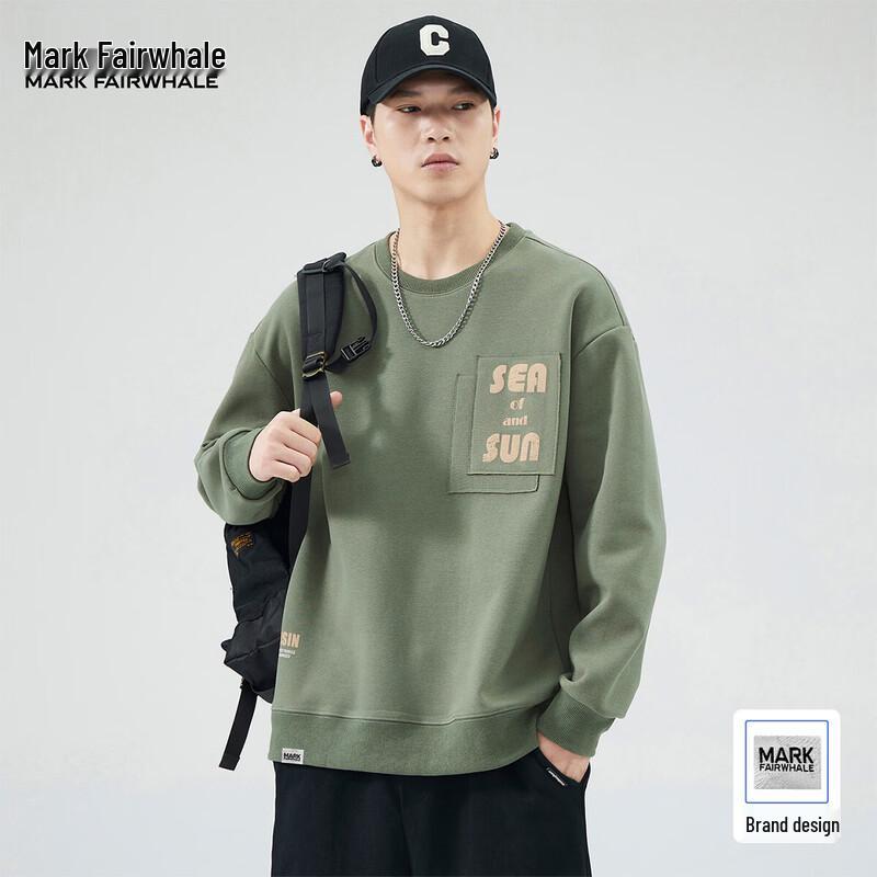 Mark Fairwhale Men s Casual Round Neck Sweatshirt M