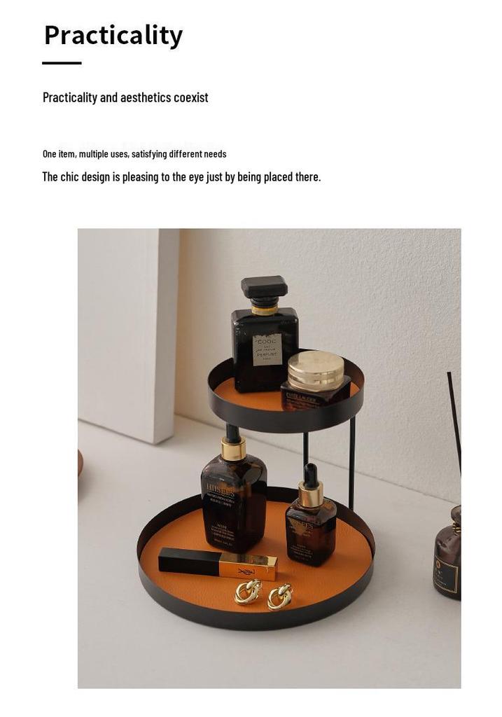 Cosmetics Storage Box Aroma Diffuser Tray: Key, Perfume, and Iron Rack for Dressing Table, Entrance, or Washstand