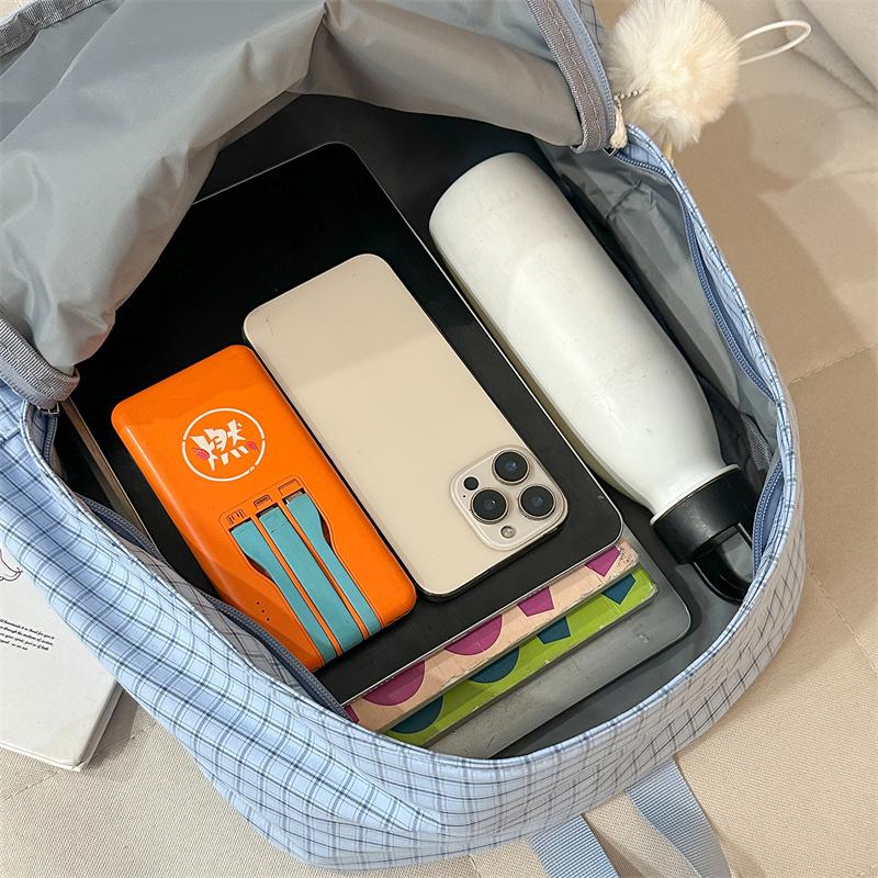 Plecak Szkolny na Kampus Kratkowany Plecak Duża Pojemność Podróżny Lekki Plecak