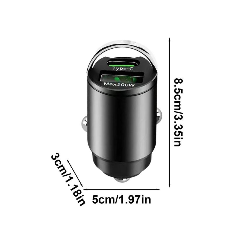 Car USB Charger 100w Car Cell Phone Charger Pd Qc 3.0 Dual Charging Outlet Charger Car Adapter USB Phone Charger For Cars Phone