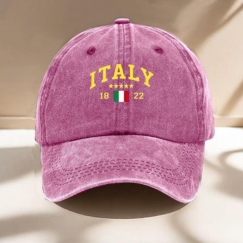 Streetwear Sun Protection Casual Cap Vintage Italy 1822 Baseball Cap Men Women Retro Washed Distressed Dad Hat Adjustable Cotton