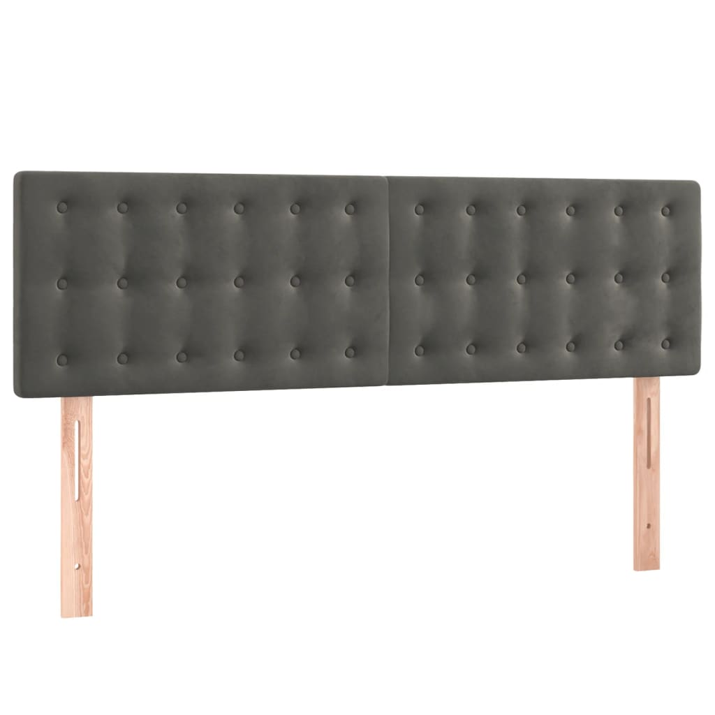 Box Spring Bed with Mattress Dark Gray 140 x 200 cm Velvet