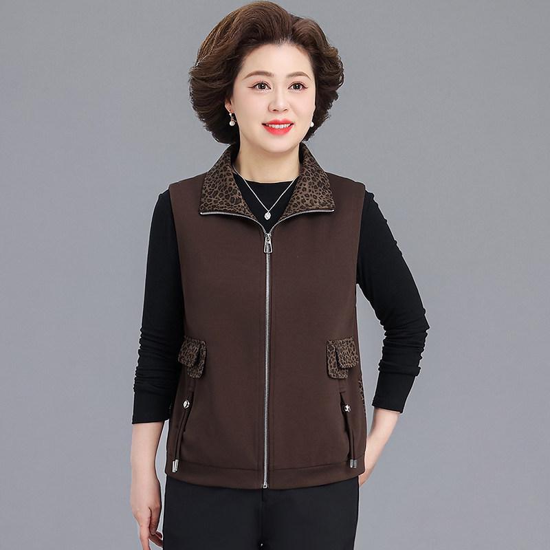 

2026 New Casual Spring & Autumn Vest for Middle-Aged and Elderly Women L (below 105 jin) коричневий