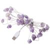 Natural Amethyst Decorative Lights Crystal String Lights Raws Stones  30 LEDs With Remote Control, Hanging  Reikis Ornaments