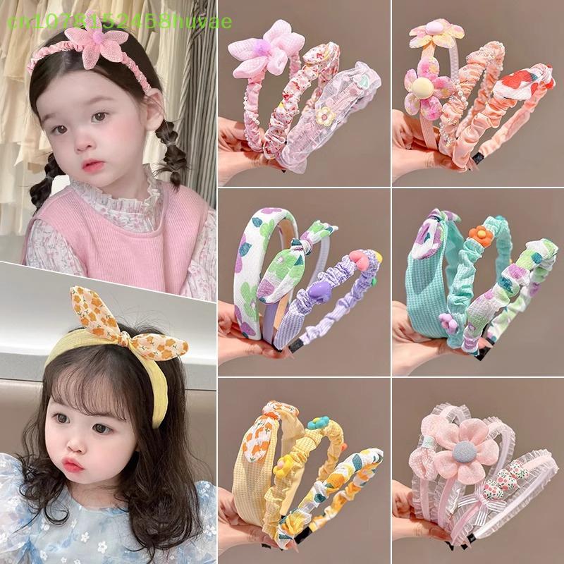3 Pcs/Set Sweet Fashion Colors Flower Hairbands Headwears Children Cute Hair Hoop Headbands Kids Hair Accessories