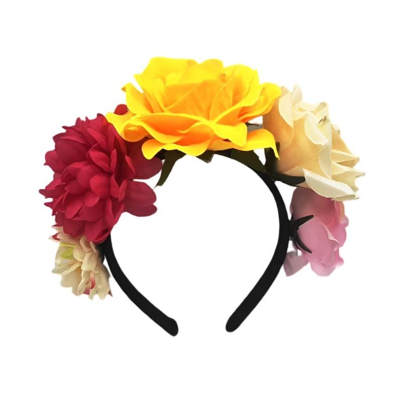 Simulation flower headband fabric flower headband, party dress up headgear жёлтый