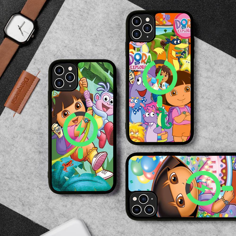 Adventure TV D-Dora The E-Explorer Phone Magesafe Magnetic Wireless Charge Case For IPhone 16 11 12 13 14 15 Pro Max Plus Mini