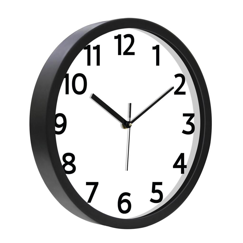 12-Inch Wall Clock | Analog Operation | Durable Polypropylene Construction | Silent Precision | Battery-Powered