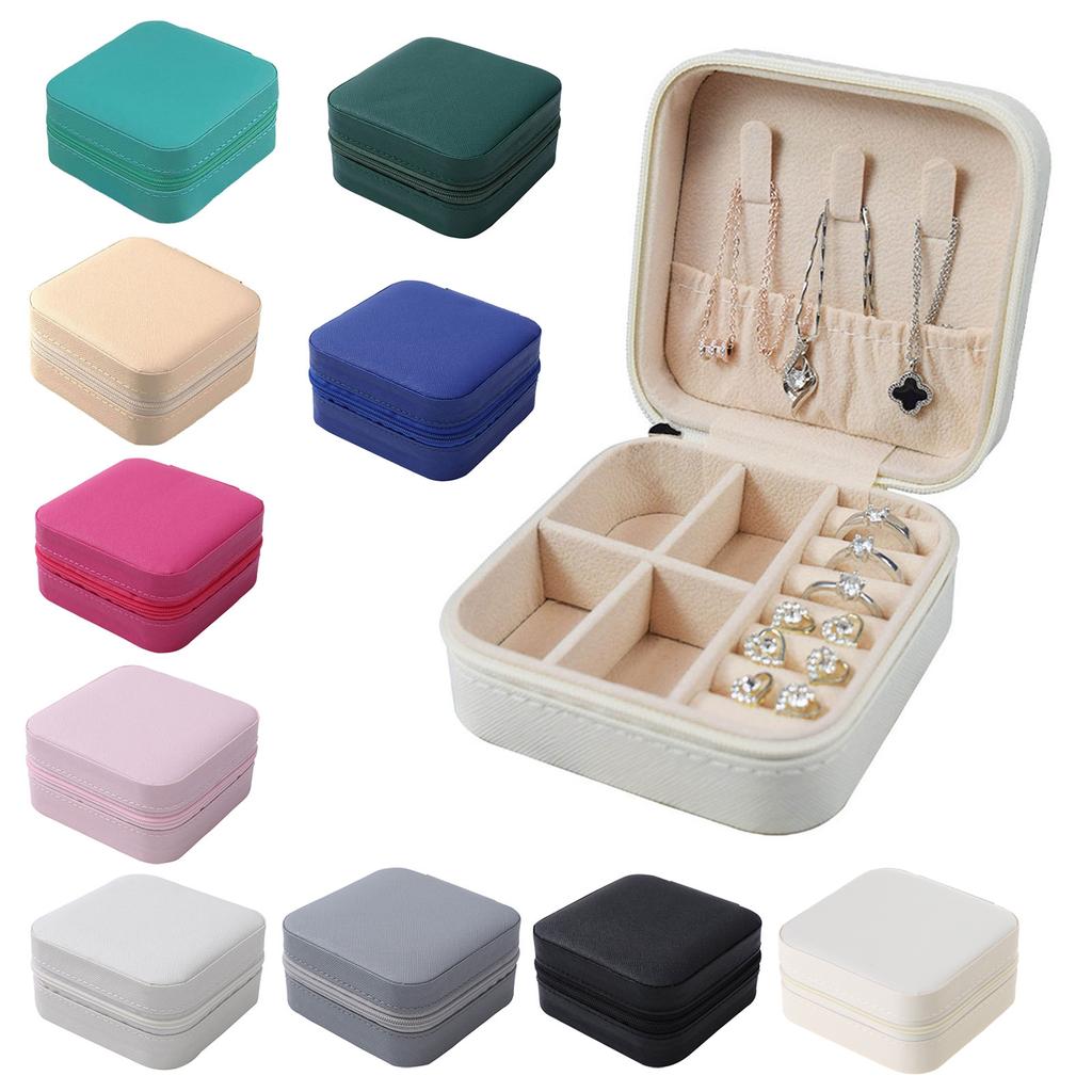Rese Smyckesorganisatör för Kvinnor Flickor Läder Enkel Förvaringslåda för Halsband Örhängen Armband Ringar Fodral