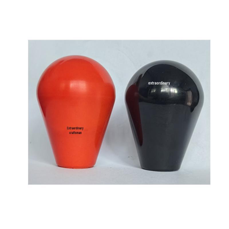 Black Red Bakelite Oval Handle Knob with Bright Finish - M6/M8/M10 Sizes