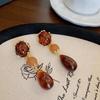 Water Drop Earrings, with Amber Gradient Design, Durable Alloy Retro Elegant Style Jewelry for Women