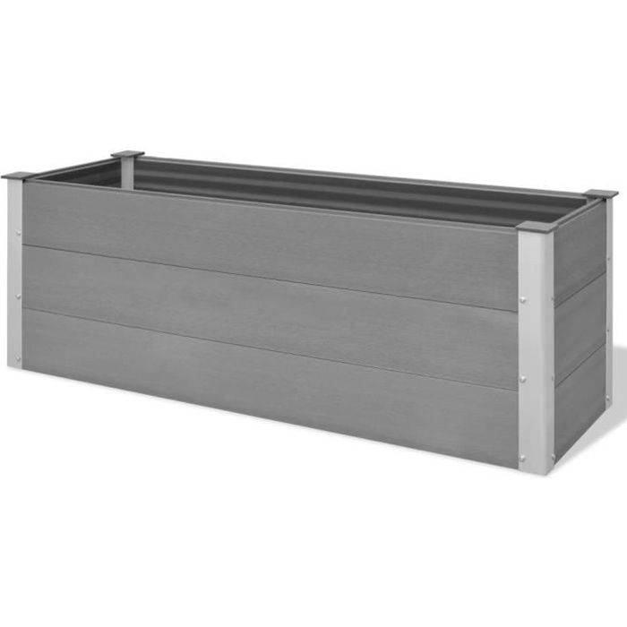 Jardinière - WPC - 150 x 50 x 54 cm - Gris - Composite bois-plastique - Rectangulaire
