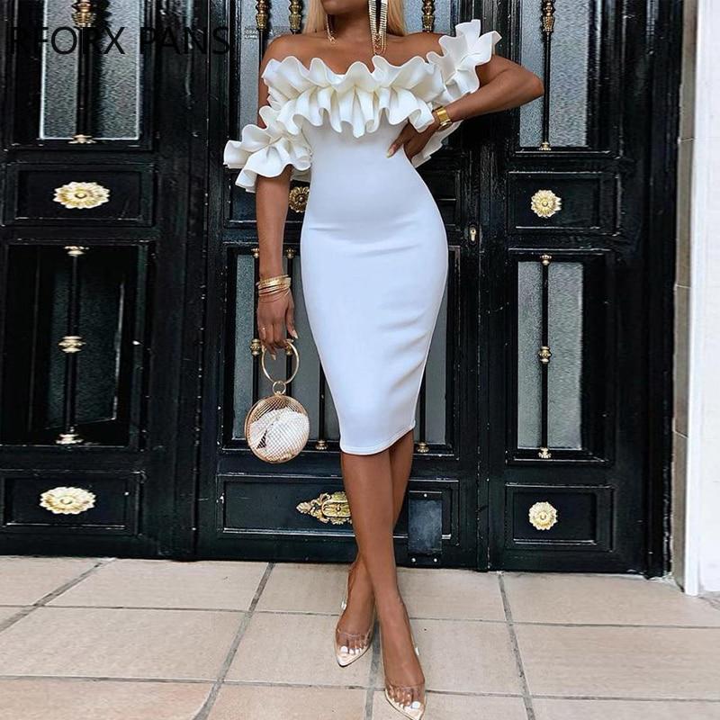 Buy Off Shoulder Ruched Design Bodycon 