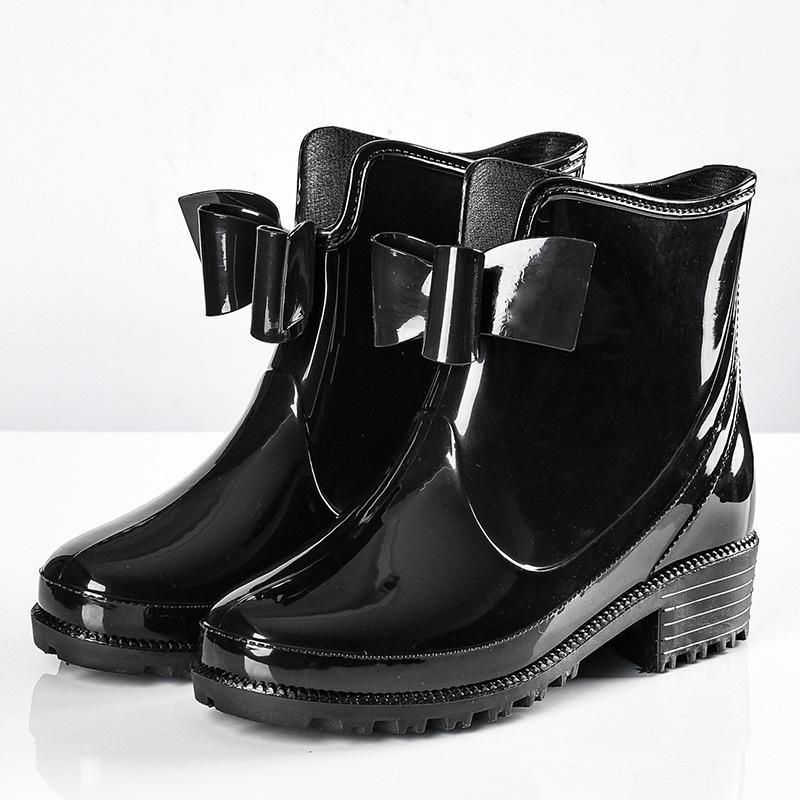 

Outdoor Street Ankle Bootie Women Waterproof Rubber Rain Boots Ladies Fashion Antiskid Wading Shoes for Workout Rainy Day 36