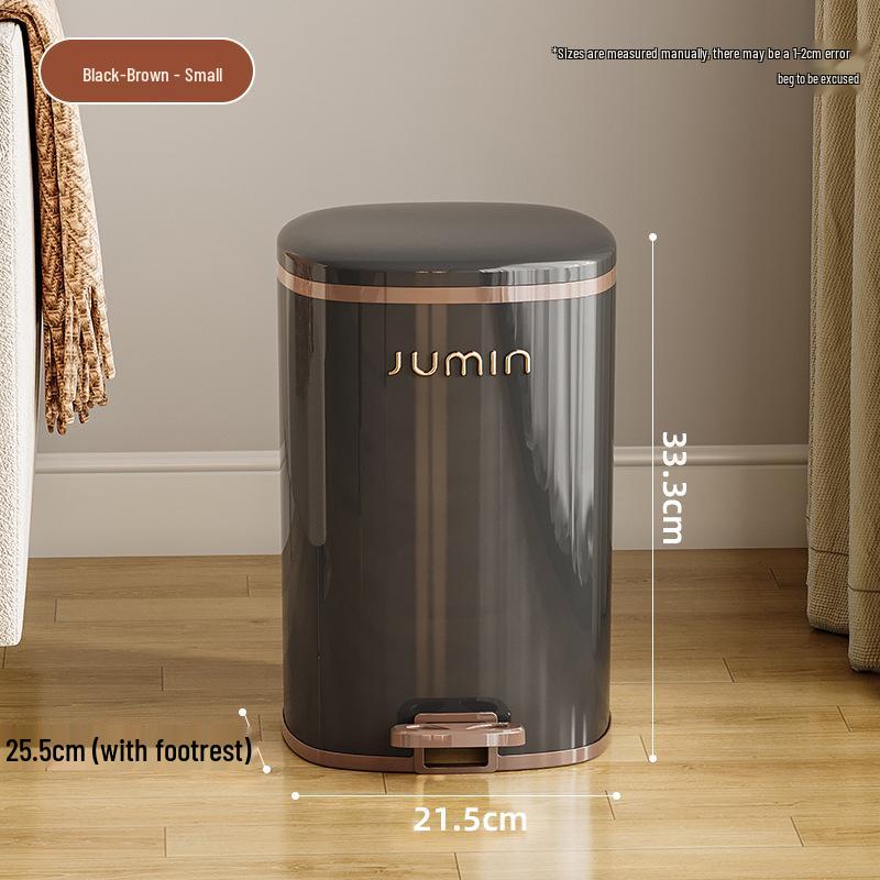 Elegant Large-Capacity Trash Can with Foot Pedal & Lid for Home Use: Kitchen, Living Room, Bedroom, Bathroom, Toilet. Plastic Bin & Paper Basket.