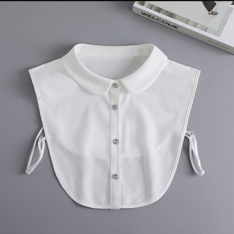 White Lapel Fake Collar Neck Decorative Chiffon Cotton Chocker Women Detachable False Collar Shirt Doll Lace Ladies Half Shirt