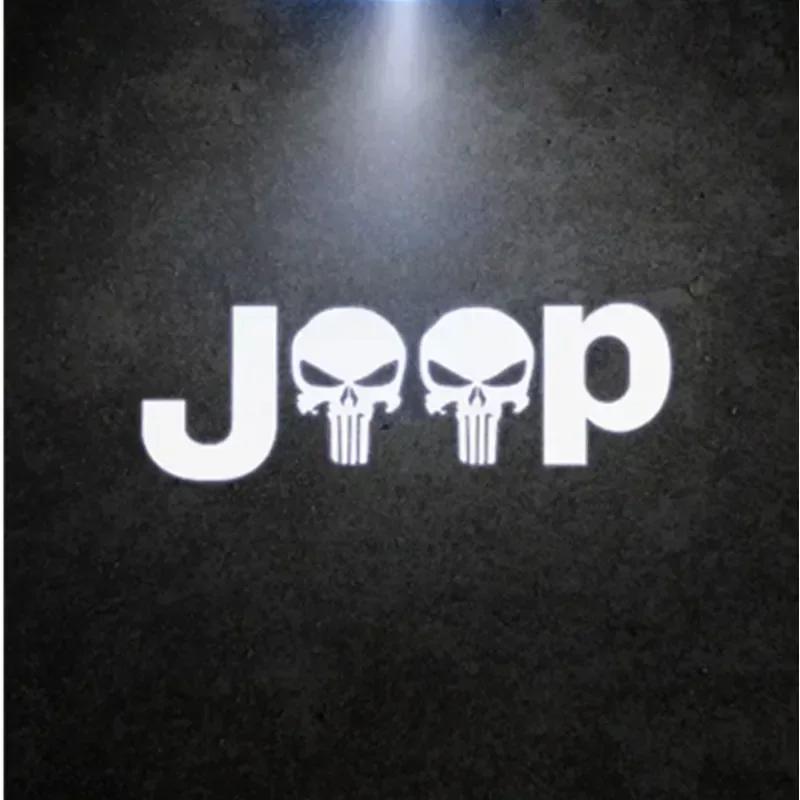 Car Styling Projector Light Car Shadow Lamp Led Wireless Door Logo Welcome Decor Lamp Laser Atmosphere Car Night Light For Jeep AMS1