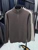 Hengyuanxiang Men's 100% Pure Wool Half-Zip Crew Neck Sweater - 2025 Autumn/Winter Warm Knitwear