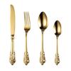 304 stainless steel knife, fork and spoon golden court steak western tableware soup more hotel gift four-piece set