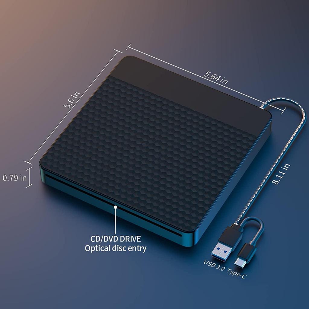 USB 3.0 External Slot-in Optical Drive with Automatic Disc Loading for Laptops