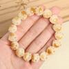 Cute Bodhi Root Carved Jade Charcoal Cat Paw Ring Finger Chain Wenwan Hand String