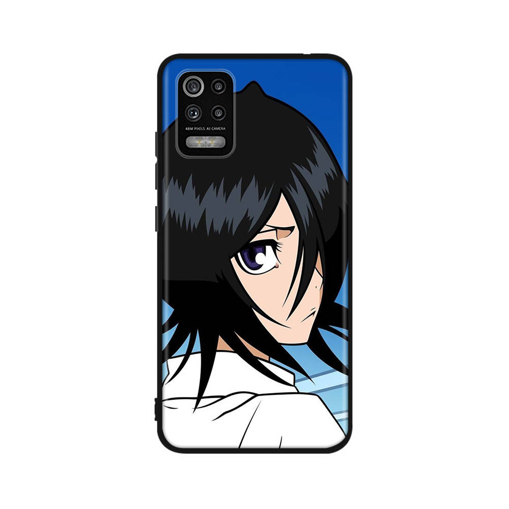 DT31 Bleach Anime Hülle für iPhone 16 15 Plus 14 13 12 11 Pro 8 7 6S 6 SE 5S X XR XS Max Realme C30 C33 C31 9I Huawei P30 Schwarz Weiche Hülle