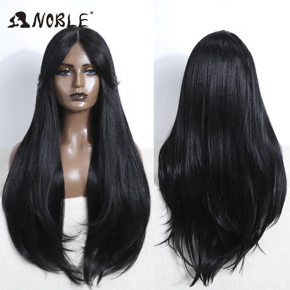 

Noble Synthetic Lace Front Wig 30 Straight Part lace Wig Ombre Blonde Wigs For Women Wig With Bangs Lace Wig Heat Resistant Wig (as the picture,150%&30inches&Lace Topline)