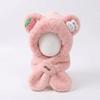 Thick Warm Kids Hooded Scarf Hat Neck Protection Winter Plush Integrated Hat  Snow