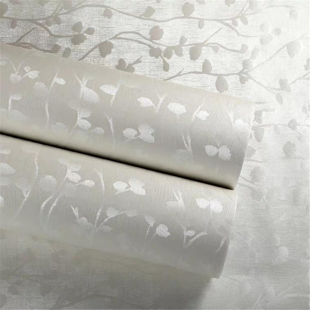 Off-white Leaves Peel and Stick Wallpaper White Color Contact Paper Stripe Self-Adhesive Wallpaper Removable Waterproof Decor