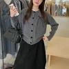 Korean Lace Round Neck Knit Cardigan with Bow - Women's Early Autumn Top