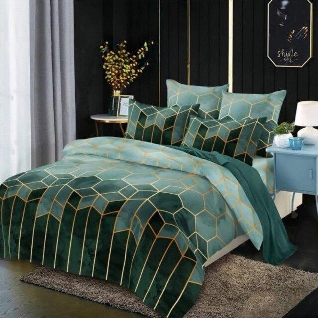 Kemila 2/3pcs Bedding Set Plaids Printing Duvet Cover Sets 1 Quilt Cover + 1/2 Pillowcases US/EU/AU Size Twin Full Queen King