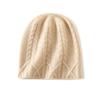 Women's High-End Cashmere Cable Knit Hat - Thickened Warm Fashion for Autumn/Winter 2025