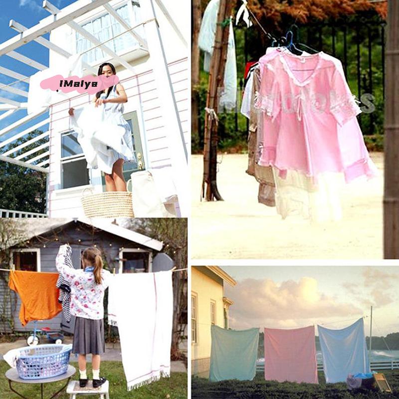 Portable Travel Clothesline 5/10M Length Windproof Outdoor Laundry Drying Rope with Hooks for Camping And Travel