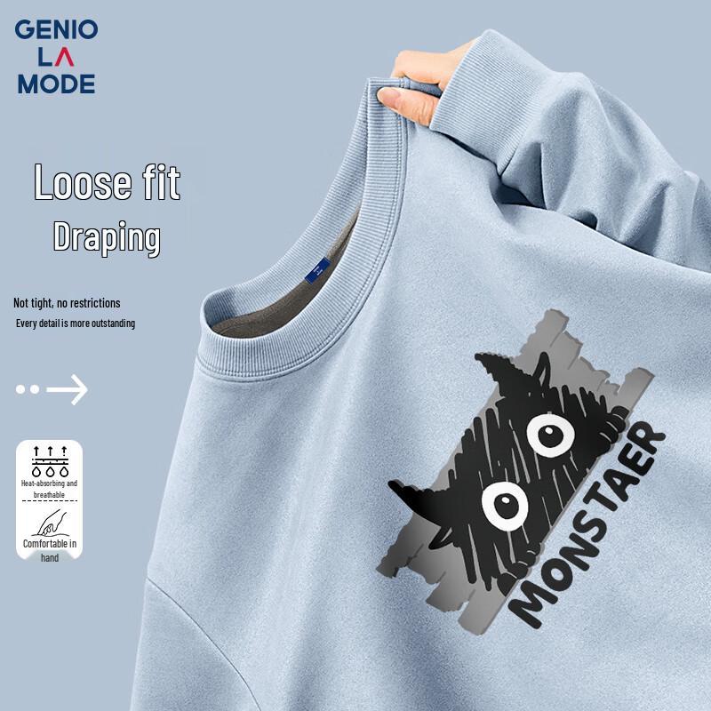 

GENIOLAMODE Men s Heavyweight Fleece-Lined Round Neck Sweatshirt 3XL