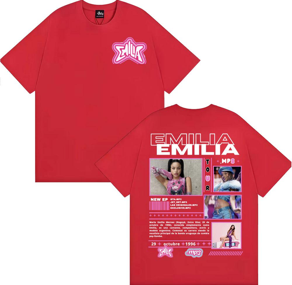 Singer Emilia Mernes MP3 Tour 2025 Graphic T Shirt Men Women Fashion Aesthetic High Street T-shirts Casual O-Neck Cotton T-shirt