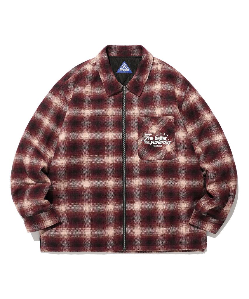 Istkunst Plaid Flannel Zip Jacket_Red(Ik2Dfmb908A)